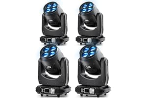 WZYBUTA 200W Lyre LED DMX512 Jeux de Lumière DJ RGBW Projecteur Wash Moving Head Spot Lampe pour Fête Disco Bars Club Mariage Noël-4PCS