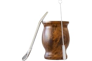 KH HAIKE Yerba Mate - Juego de tazas de acero inoxidable con filtro para beber y un cepillo de limpieza, tapa sin BPA, 8 onzas/240 ml de doble pared