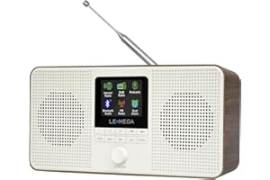 LEMEGA IR4S Stereo WIFI Internet Radio,Portable DAB/DAB+/FM Digital Radio,Spotify Connect,Bluetooth Speaker,Dual Alarms Clock,60 Presets,Headphone-Output,Batteries or Mains Powered,Walnut