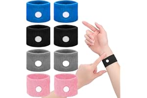DULFAX 4 paires de bracelets d'acupression anti-nausées, Mal des transports/mer/air/voiture, Soulagement vertige pour adultes et enfants, Bandes réglables sans médicament