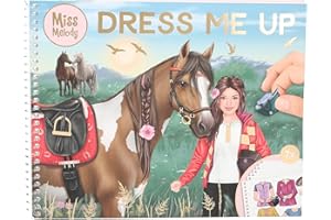 Depesche 13744 Miss Melody Dress Me Up - Großes Pferde Stickerbuch mit 24 Hintergrundseiten zum Verzieren, inkl. 7 Seiten schöner Aufkleber