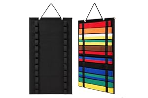 MONGTSAMZ Organizador Cinturones de Taekwondo, Almacenamiento de Cinturones de Artes Marciales, Medallero de Boxeo, Accesorios Judo para Medallas,Portabelt con Capacidad para hasta 12 Cinturones