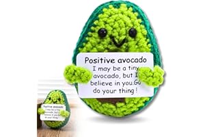ISSIMOBER Aguacate De Bolsillo, MuñEco De Aguacate Positivo, MuñEco De Aguacate De Lana De Punto Creativo, Amuleto De La Suerte, Regalo De Examen con Tarjeta De EnergíA Positiva