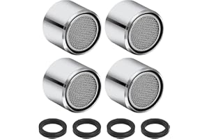 Diffaxy 4 Stück Strahlregler M22 für Wasserhähne, Küchenspüle-Luftsprudler Wasserhahn-Filter mit Chrom-Messing-Gehäuse Innengewinde wassersparend, für Badezimmer, Küche