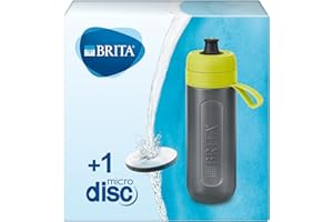 BRITA Active Water Filter Bottle, reduces chlorine and organic impurities, BPA free, Lime, 600ml