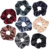 XYGK 8 Pezzi di fasce per capelli, Bande elastiche in velluto, colorate per coda di cavallo, Accessori, per donna & ragazza.