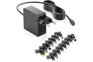 Basicvolt Chargeur Universel PC Portable Ordinateur Multi Embout Rond PD Rapide 65W 45W 18,5V 19V 19,5V 20V 3,25A Adaptateur Secteur pour HP Dell Inspiron Acer ASUS Lenovo Toshiba Samsung Sony Gateway