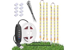 LYGZM Luci per piante da interno, 120 LED impermeabili a LED a spettro completo, USB plug-in dimmerabile, accensione e spegnimento automatico con 3 timer per piante, per piante da interno, semina di fiori
