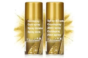 ‎COM-FOUR com-four® 2x Goldfarbenes Sprühlack-Set - Metallic-Spray für kreative Dekorationen und Bastelprojekte - Goldspray für Weihnachts- und Alltagsdeko (2 Stück - Spray/goldfarben)