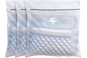 Foyer Nuage® 3PCS Honeycomb Mesh Laundry Bags for Delicates with Zipper,Travel Storage Bags,Wash Bags for Hosiery,Jacket,Coat,Blanket,Quilt,Sheet,Extra Strong,Extra Large 24×24inch(3XL)