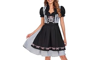 MOVAWAKY Costume Oktoberfest,Costume Oktoberfest Sexy Allemande DéGuisement Femme Midi Robe Traditionnelle pour Oktoberfest DéGuisements Halloween pour Filles | Costume Fille Halloween