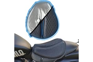 AriKroii Coussin de Siège en Gel de Moto,coussin de Siège de moto en TPE à Structure Alvéolaire avec Pare-Soleil, Imperméable à la Pluie et Respirant, Adapté Aux Longues et Courtes Distances