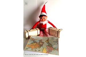 ELF FUN CLUB Elf Suitcases x 2 and a Single Map Prop Accessories Props Ideas Joke Christmas Decoration