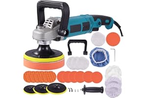 Sararoom Polisseuse Voiture, 1600W Machine à Polir Rotative avec 120mm/150mm/180mm Polissage Pad, 6 Vitesses 500-3300 RPM pour le Nettoyage, le Cirage et le Polissage des Voitures