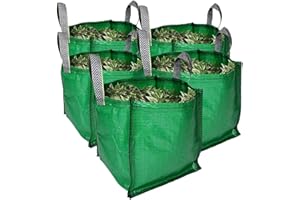 sackmaker Garden Waste Bags - 90 Litre - 1 to 5 Sacks - PREMIUM GRADE - Industrial Fabric and Handles - Heavy Duty Garden/Green Waste Sacks (5 Pack, Green)