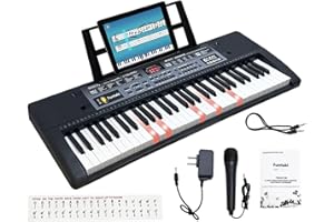 Funtaki Tragbares 61 Tasten Digital Keyboard Piano, E-piano Klavier home-keyboards mit Begleitautomatik, Electric Mini-Keyboard für Kinder und Erwachsene, digitale Tastaturen