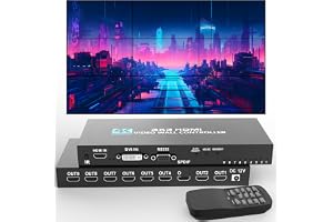 Video Wall Controller 3X3 HDMI Video Wall Processor 1080P@60Hz, 13 Splicing Modes, Audio Extracto, 2x3, 2x2, 3x2 1x1, 1x2, 5x1, 6x1, 9 Monitors $pliced Together to Display a Full Page