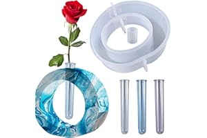 DHER Vase Silikon Formen Diy Harz Formen GießForm Diy Vase Silikonform Mit Reagenzglas Kristall Epoxidharzform Kreative Vasenanordnung Hydroponische Blume GeräT Silikonform Desktop Dekoration Form