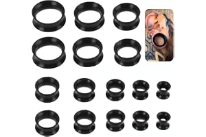 Vxiwscy 16 st Flesh Tunnel Silikon Öra Bår Öronstift Kroppslock Piercing Expanderare, Svart, Lätt vikt, hållbar, lätt att ren