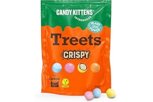 Candy Kittens Crunchy Treets Vegan Chocolate, Crispy (120g, Pack of 1) – Crunchy Plant-Based Snack, Ideal Chocolates Gift Box, Delicious Vegan Gift Set Made with Cocoa-Free Choviva Shell