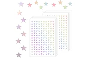 LEFSDVF Star Stickers, 1500pcs Self Adhesive Holographic Small Star Stickers, Mini Stickers Face Stickers Small Stickers for Reward Chart Crafts, Five-Pointed Mini Foil Star Sticker for Kids (Laser Silver)