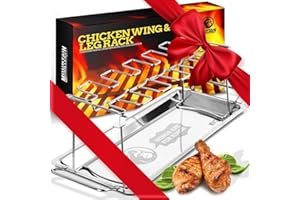 MOUNTAIN GRILLERS Griglia per bacchette di pollo – grande capacità per affumicatore, barbecue, pollo, può contenere fino a 12 gambe – realizzato in robusto acciaio inox con meccanismo di bloccaggio e vassoio profondo