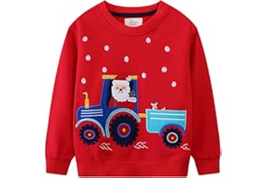 Little Hand Boys Christmas Sweatshirt Jumper Reindeer Kids Long Sleeve Tops Cotton Shirts Toddler Clothes Age 1-7 Years