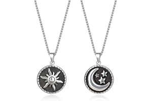 GAVU Pendentifs Soleil et Lune Acier Inoxydable Colliers pour Couples