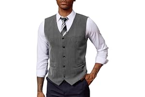 PJ PAUL JONES Chaleco de traje para hombre con hueso de arco, chaleco de negocios, corte regular, cuello en V, chaleco de traje sin mangas
