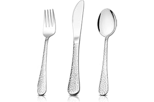 Herogo Children's Cutlery, 9-Piece Stainless Steel Children's Cutlery Set, Hammer Handle, Children's Tableware, Children's Cutlery with 3 Children's Forks, 3 Children's Knives, 3 Children's Spoons,