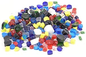 BIITFUU 100g Millefiori Glass Mixed Color Thermal Fusing Coloured Glaze for Decoration Hot Melt Glass Block Kit
