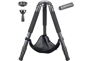 Trípode de Fibra de Carbono de 10 Capas Trípode de Cuenco Resistente ARTCISE AS88C Trípode de cámara Ultra Estable con Cuenco de 75 mm y Adaptador Tubo de Pierna de 40 mm Carga máxima 77 LB / 35 kg