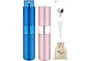 LAC FOR YOU Vaporisateur Parfum Voyage Vide 8ml - Flacon Parfum Rechargeable, Atomiseur de Sac Pulvérisateur (Bleu/Rose)