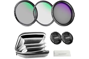 NEEWER 67 mm variabelt ND + CPL UV-filterset, 3-pack, flerhärdat gråfilter (ND2-400) cirkulärt polariseringsfilter kameralins polfilter, fototillbehör med bärväska, linslock
