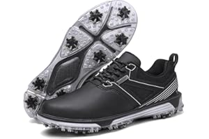 KESCOO Waterproof Golf Shoes Men Professional Spiked Golf Footwear Lightweight Outdoor Comfortable Golf Training Sneakers