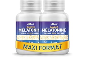AMAVIT Melatonine 1,9 mg Fort [Facile à Avaler] Mélatonine Hautement Biodisponible pour Sommeil Adulte avec Adénosine Glycine - Cachet pour Dormir - Melatonin 180 Comprimés sans Gluten/Lactose