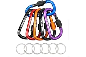 TITECOUGO Locking Carabiner Clip Aluminum Alloy D-Ring Key Chain Hook