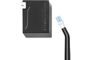 Wondersmile Ugello per placca – Ugelli di ricambio per irrigatore orale Waterflow – Tecnologia SmoothFlow per una cura ottimale dei denti e delle gengive (nero, confezione da 4)