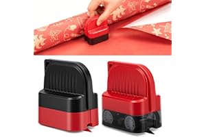 VINUWU 2 Pack Wrapping Paper Cutter Sliding with Wheels,Christmas Birthday Gift Wrap Cutter Tool for Various Rolls and Papers (Black+Red)