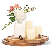WLWNWFT Candle Tray Table Centre Piece Decoration Set of 2, Acacia Wood Decorative Trays Candle Plate Holder for Coffee Table