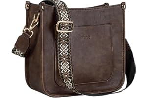 RAVUO Crossbody Bags for Women, Vegan Leather Shoulder Bag Fashion Ladies Handbags with 2 Adjustable Straps