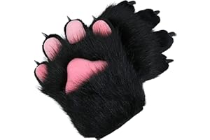 ZFKJERS Cosplay Animal Cat Wolf Dog Fox Fursuit Paws Claws Gloves Costume Accessories for Adults