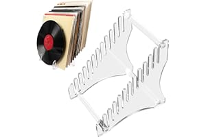 xyuayamz Porta Dischi Vinile, Supporto Vinili per 12 Vinyl, Scaffale in Viniles, Espositore CD per Soggiorno, Ufficio, Sala Giochi e Studio, Acrilico, 1 Pezzo, Trasparente