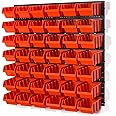 Set of 42 M size IN-Box storage bins and wall mounted louvre