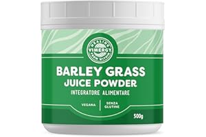 Vimergy Barley Grass Juice Powder, 125 Dosi – Erba d'Orzo in Polvere Super Green – Senza Antiagglomeranti, Riempitivi, Aromi, Zucchero – Vegano, Senza OGM e Senza Glutine (500 g)