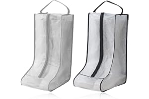 LEEQ 2pcs Borse Portatili per Stivali - Portatile Antipolvere Borsa per Scarpe, Borsa per Scarpe con Cerniera con Manico, per casa e Viaggi