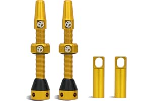 Thinvik Presta Tubeless Valve Stem 85mm, Super Light Alloy Presta Tubeless Valve Stem Kit for Tubeless Tires (with Aluminum Alloy Valve Cap) + Valve Core Removal Tool(85mm Black)