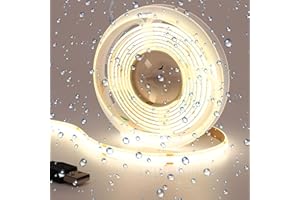 GOMING DC 5V Tira LED COB USB Blanco Natural 4000K IP65 Impermeable CRI 93+ Alimentado por USB 2M 640LED Alto Brillo Luces de Cinta LED Flexibles