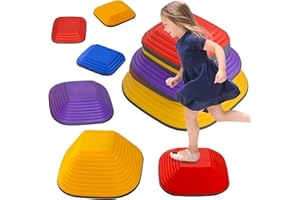 AIYAPLAY Conjuntos de Piedras de Equilibrio para Niños Apilables Juego de Equilibrio para Niños de +3 Años Antideslizantes para Interior y Exterior Multicolor