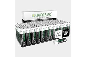 avmzvo AA-batterien, 1,5 Volt LR6, Leistungsstark, 60 Stück, Alkaline, langlebige Power, Kann für Spielzeug, Wecker und andere elektronische Geräte verwendet Werden【10 Jahre Garantie】
